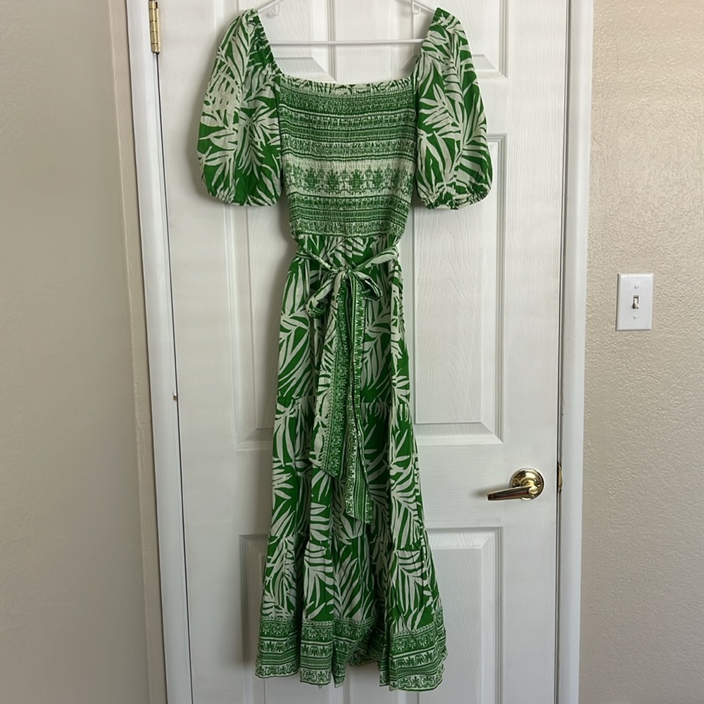 Vasna Women’s Puff Sleeve Maxi Dress Size Large